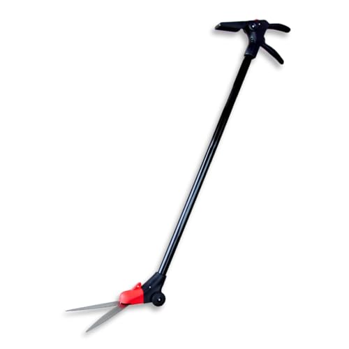 TABOR TOOLS GS01A Long Handle Grass Shears with Wheeled Support, 180° Blade Swivel, SK5 Heat-Treated Steel Blades, Chrome Plated, 38' Grass Clippers For Easy Upright Trimming, and Durable Steel Handle