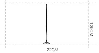 Lámpara de Pie Led 18W de 125cm con control remoto y tricolor 8