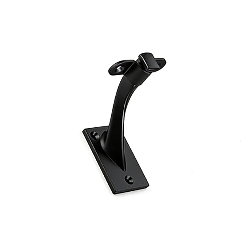 KHTUMEWARE 4 Pack 3 inch Matte Black Handrail Stair Brackets - Heavy-Duty Zinc Alloy Staircase Handrail Supports Suitable for Home Stairs and Balcony Guardrails