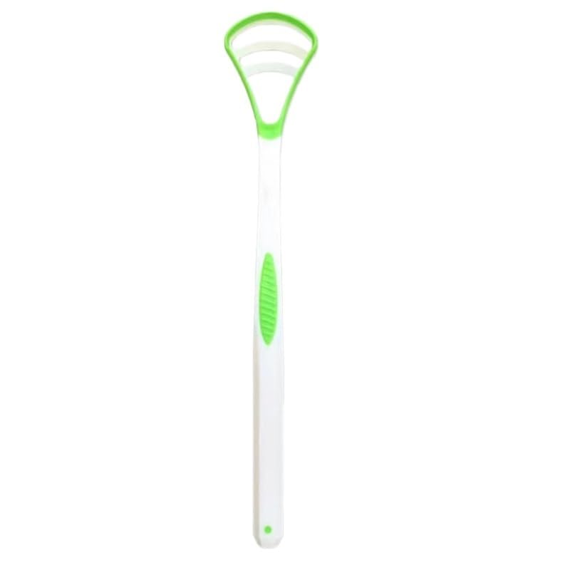 1PCS Silicone Tongue Scraper With Handle Double-sided Cleaning Tool(Green)