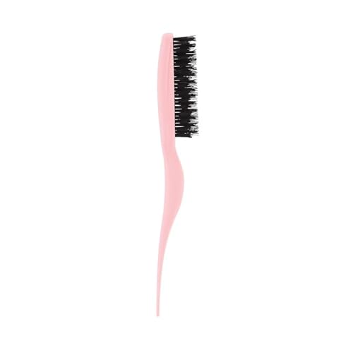 Cricket Amped Up Rubberized Teasing Hair Brush - Smoothing & Teasing Brush for Stylists Women & Men - Styling & Sectioning - Ideal for Edge Styling Nylon/Boar Bristles - Blush