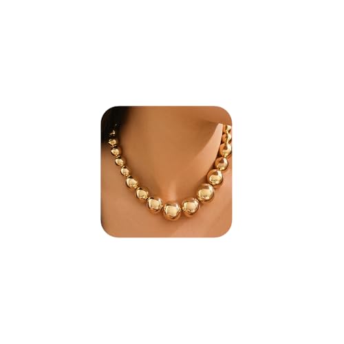 Women Boho 1920s Pearls Choker Necklaces with Earrings Set Gold Dainty Pearls Choker Necklaces Fashion Chunky Pendant Multilayer Adjustable Layering Chain Necklaces for Women