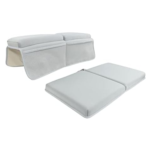 Acorn Baby Bath Kneeler and Elbow Rest Pad - Over Tub Foam Bathtub Kneeling Pad with Storage Pockets and Suction Cups Cover