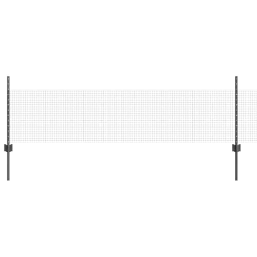 vidaXL Graues Metall Hühnerdrahtzaun Set | UV-beständiger Außenzaun für Hühner mit 1 Rolle und 5 Pfosten, robustes Design zum Einzäunen kleiner Tiere, Gartenbarriere, Terrassenumzäunung, Wohnbereich