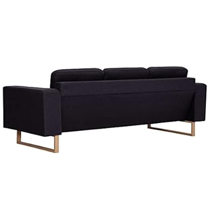 2-TLG. Sofagarnitur Stoff Schwarz,Stylische Couchgarnitur aus Stoff für mehr Komfort und Stil im Wohnzimmer Wohnzimmer, Sofas – Bild 6