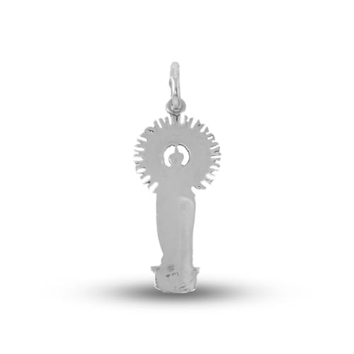 Colgante Virgen del Pilar plata ley 925 unisex 32mm
