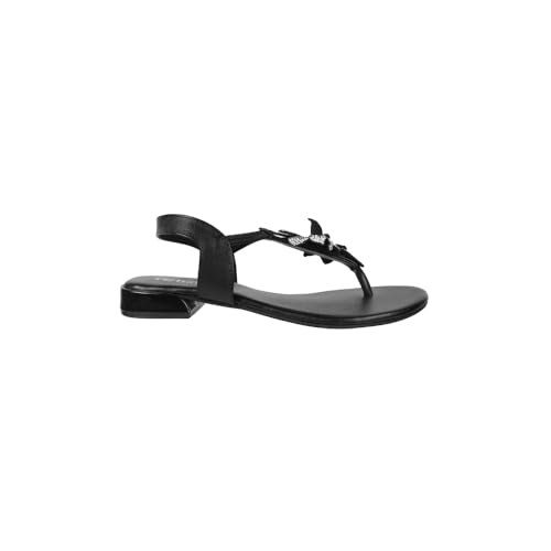 Image of Metro Women Synthetic Floral Embellished Flat Sandal