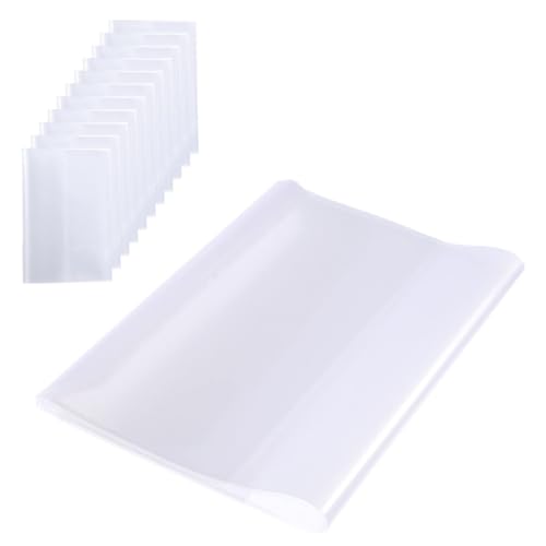 LdawyDE A5 Transparenter Buchumschlag, A5 Buchumschläge Heft-hüllen für Workbooks, Aus PVC, gute Flexibilität, verstellbare Weite, wasserdicht, für Schule, Büro (10 Stück)