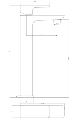 Keenware KBT-576 Mayfair Freestanding Tall Contemporary Basin Mixer Tap: Chrome - Image 2