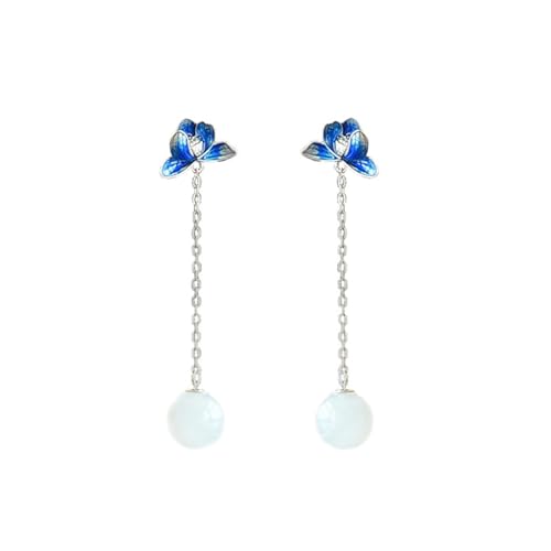 Boucles d'oreilles lotus jade de Hetian, cadeau d'anniversaire idéal femme
