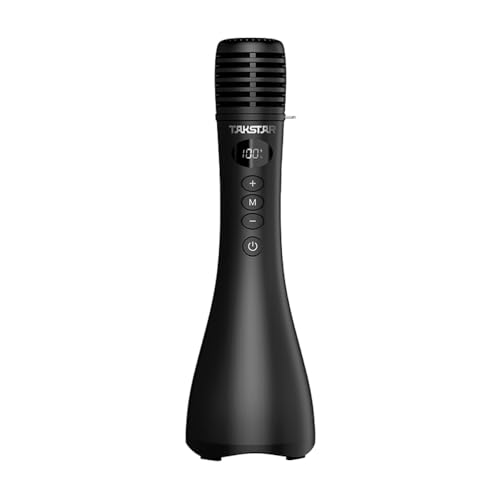 TAKSTAR 15W Bluetooth Microphone with Speaker, DA10 II Wireless Handheld Mic with LED Display, 4 Modes, Noise Canceling, Portable PA System for Teaching Singing Speaking Karaoke Wedding