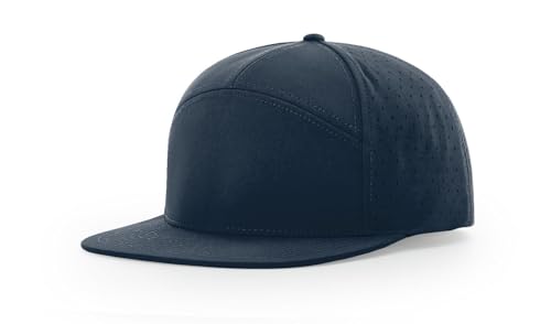 Richardson 169 Cannon 7-Panel Hi Profile & Laser Perforated w/Adjustable Snapback |Bulk Packs Available (Light Navy)