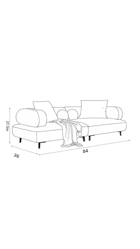 Image of LEGACY OF COMFORT Style Creative 3-Seater Sofa - Modern Elegance for Your Living Room (Baby Pink)