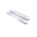 HYUERTC Exterior Door Handles Car Accessories Sticker Chrome Side Door Handle Cover Trim for Renault for Clio IV MK4 2012 2013 2014 2015 2016~2019 Left Right Door Handle(0 Keyhole 1 Buttons)
