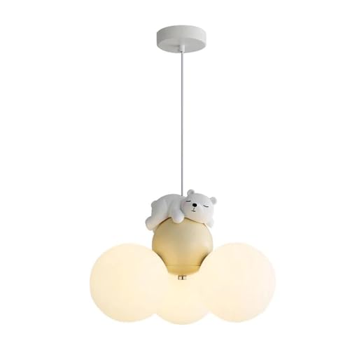Lustre style crème dessin animé ours beige pour illuminer les rêves de vos enfants