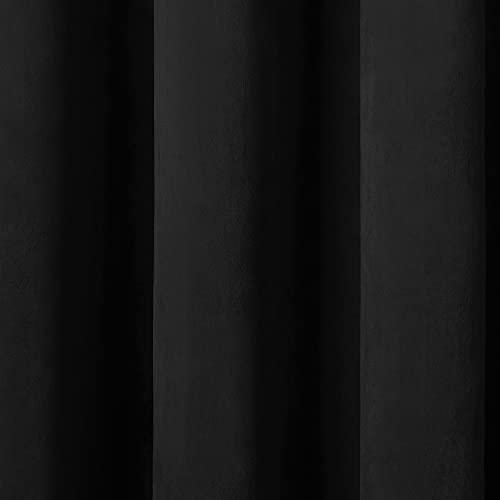 Laurence Llewelyn-Bowen, Black Velvet Curtains W46 x L72" (117 x 183cm), 2 Panels, Blackout Curtains for Bedroom - Image 2