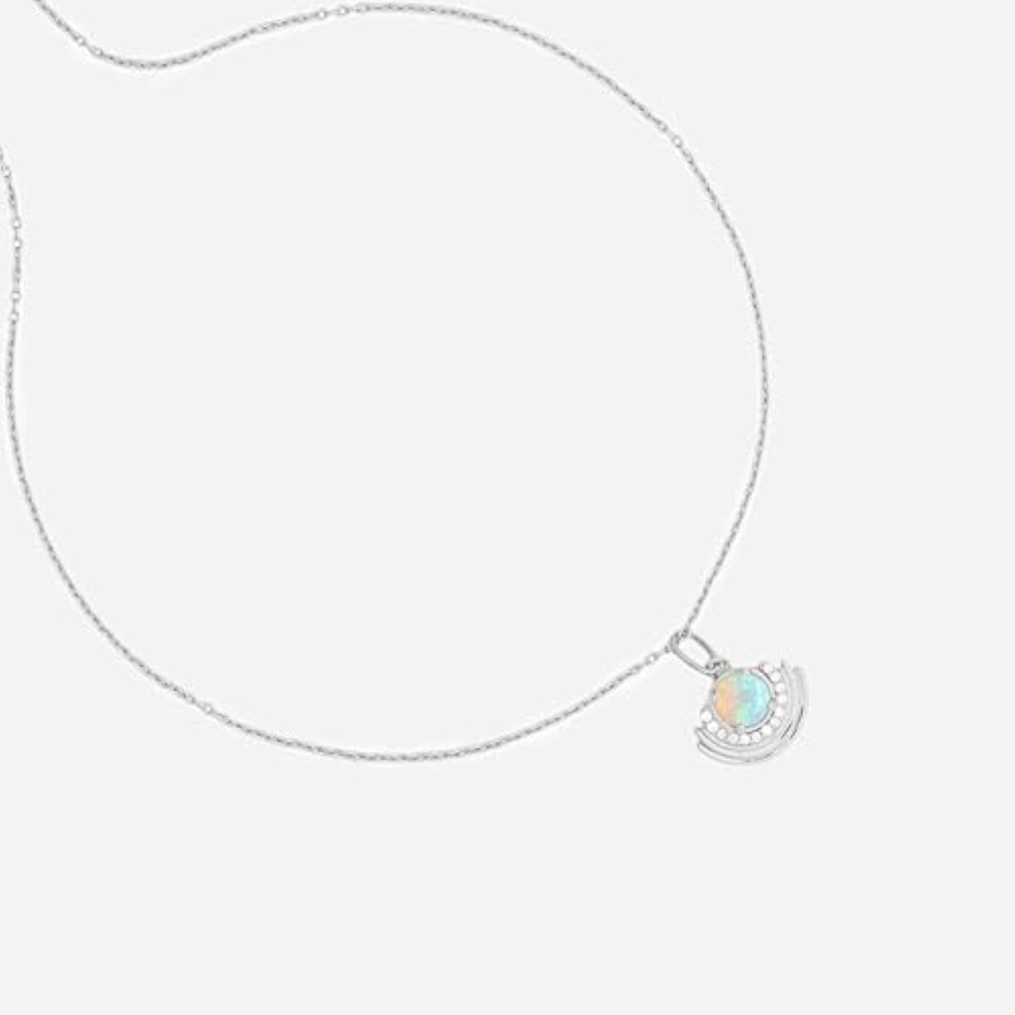 Women's 925 Silver Opal Stone Necklace with Authenticity Certificate