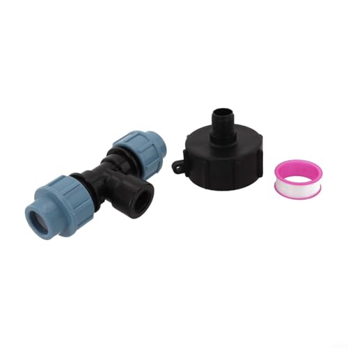 Honseadek Conector adaptador de tanque IBC S60X6 con opciones de ajuste de polietileno de 20/25/32 mm, conector de tanque de agua de plástico para manguera de jardín y accesorios de tapa de tanque de