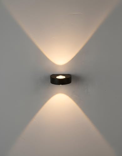 Image of FILLISKA Ultra Slim LED Indoor /Outdoor Wall Light, IP-65 Rainproof & Shockproof Body. (Slim MattBlack 1up + 1down)(2 Year Warranty)