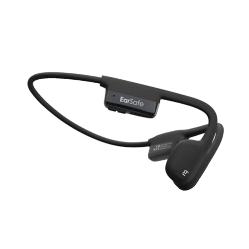 Image of ng Earsafe Pro Mini Bone Conduction Headphone, Bluetooth Wireless Open Ear Design, IPX6 Waterproof V5.3 Headphone for Sport & Cycling & Workout, 10min Fast Charge, 9h Playtime, Lightweight (Black)