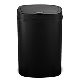 Bayt Pattumiera Automatica da 60 Litri con Sensore – Cestino Nero con Apertura Automatica, in Acciaio Inox, Design Moderno e Igienico per Cucina o Ufficio