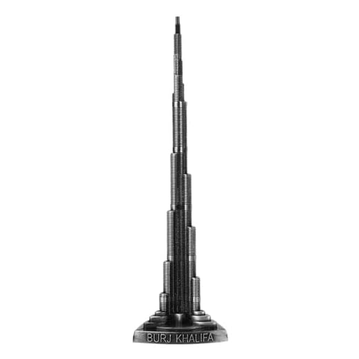 Sheens Tower ornament, 7,1 tum höjd miniatyr Dubai torn legering modell prydnad Burj Khalifa torn modell konst hantverk kontor hem skrivbord dekor