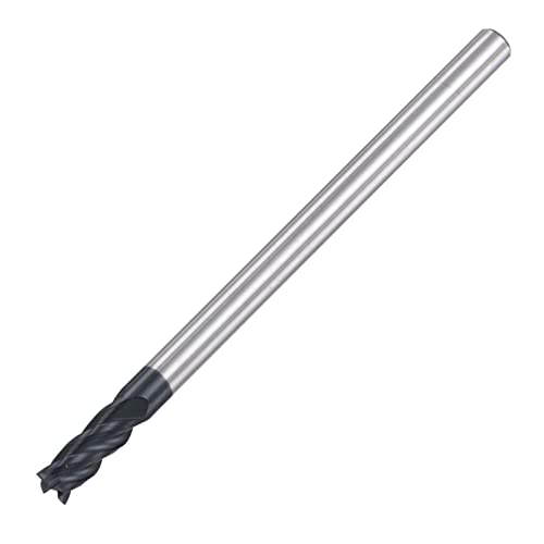 Image of sourcing map Square Nose End Mill, 3mm Tip Dia Solid Carbide AlTiN Coated CNC Router Bits 4 Flute Spiral Milling Cutter HRC45 with 4mm Shank 50mm (2-inch) Length