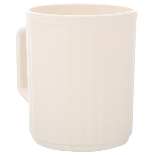 NUOBESTY Vaso de Enjuague Bucal de Plástico Blanco Irrompible, Taza de Lavado Reutilizable Grande y Resistente para Baño, Soporte para Cepillos de Dientes Portátil Adecuado Reutilizable