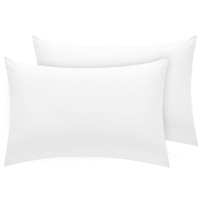 Indus Textiles Pillow Cases 2 pack 400 Thread Count 100% Egyptian Cotton Hotel Quality Soft Sateen white pillowcases 2 pack -2 x Housewife Pillow Cases (50 x 75cm)