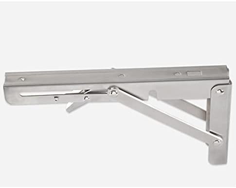 Folding Shelf Bracket-Heavy-Duty Foldable Triangular Shelf Wall Mount Bracket, Made Stainless Steel, for Workbenches