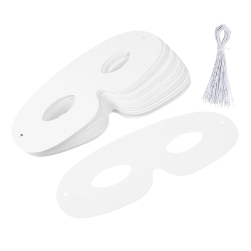 CIYODO 40 Pack Diy Blank Paper Masks Carnival Masks for White Halloween Prom Masquerade