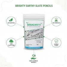 Image of Brighty Brightify Black Slate Cubes Chalk 900g Pack | Barfi-Shaped Shale Stone Pieces for Writing, Drawing, Craft, Labeling, Educational Boards & Decorative Use (15 Pieces)