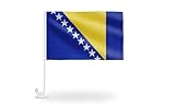 Flaggenfritze® Bosnien-Herzegowina Autofahne 30 x 43 cm – Autoflagge für Autokorso, Public Viewing, Sportevents und Deko