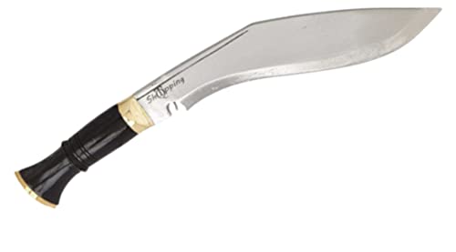 QT Gurkha Nepal Army Kukri Knife 15 IN Full Tang Carbon Steel 9 IN Blade Khukuri, Leather Sheath & 2 Knives - Handmade In Nepal