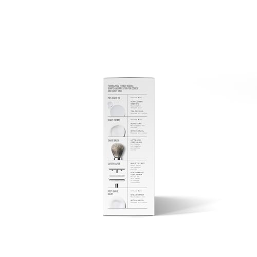 Bevel Shaving Kit for Men, Includes Safety Razor with 40 Replacement Blades, Luxury Shaving Brush, Pre Shave Oil, Shave Cream and Balm (Packaging May Vary)