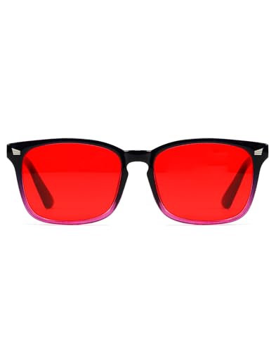 Image of TIJN Sleep Glasses with Blue Green Light Blocking, Red Light Lens for Computer Gaming, Screen Fatigue & UV Protection