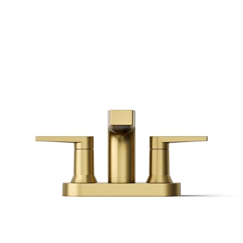 KOHLER K-97031-4-2MB Taut Centerset Bathroom Sink Faucet, 1.2 GPM, Two-Handle Faucet, Minimalist Design, Corrosion Resistant, Vibrant Brushed Moderne Brass - image 9