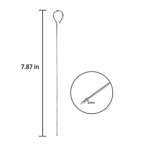 Schaschlikspieße aus Edelstahl, 100 Stück, 20 cm, QQ CAT