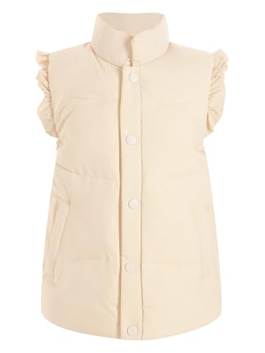 Kids Girls Lightweight Padded Gilets Puffer Vest Coat Stand Collar Sleeveless Jacket Overcoat Casual Outerwear