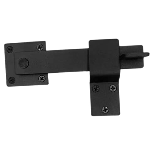 Garneck 納屋ドア用具 黒鋳鉄製滑らか操作ドアラッチ 引き戸鍵後付け簡単取り付けフェンス兼用スライド扉ロック