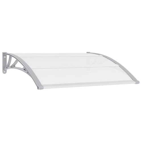 Xichuzi Marquesina para Puerta, Tejadillo De Exterior, Marquesina Puerta Exterior, Toldo para Puerta Exterior, PC Gris y Transparente 120x80 cm