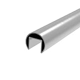  Edelstahl Nutrohr - Ø 42,4 x 1,5 mm x 2000 mm für Glasstärke 8-11 mm