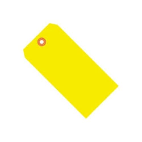 Global Industrial B43664 5.75 x 2.875 in. Shipping Tag No. 7 - Fluorescent Yellow - Pack of 1000