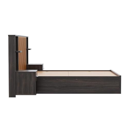 Image of Wakefit Bed | 3 Yr Warranty | Bed Queen Size,Hydraulic Storage,Camel Fabric Cushioned Upholstery Headboard,Density:680-750kg /m,Termite & Borer Resistant,Fits Mattresses Up to 8 inches(Noctis78x60-WM)