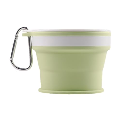 Sionhiuo Vasos plegables para viajar, taza portátil reutilizable - Vaso plegable Taza de silicona plegable portátil - Vaso de camping a prueba de fugas, vaso extensible con mosquetón