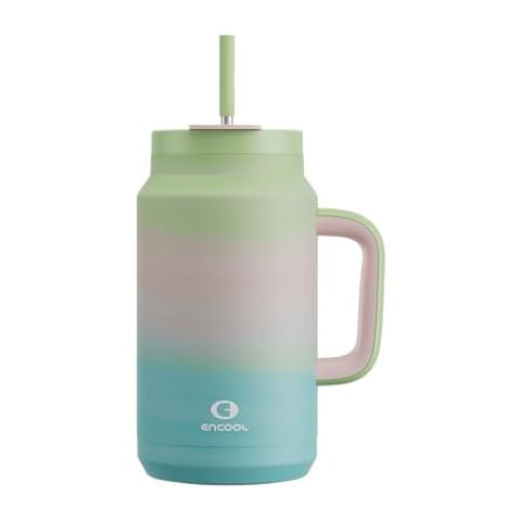 ENCOOL 50 oz Tumbler with Handle and 2-in-1 Lid (3D BPG) Cover