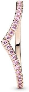 Pandora Timeless Wish Sparkling Pink 14k rose gold-plated ring with fancy fairy tale pink cubic zirconia, 54