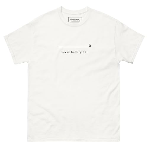T-shirt Social Battery pour briser la glace lors des soirées en taille XXL