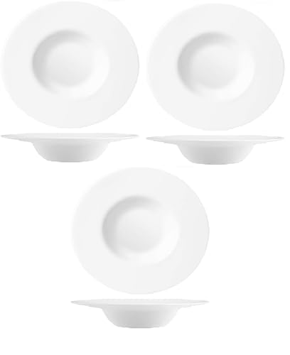 COSE DA CASA Set 6 Piatti Risotto Gourmet Gran-gusto 27 cm a cappello di prete Vetro Antiurto bianco professionale o domestico tavola elegante hotel ristoranti