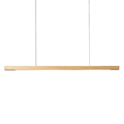 Klobvtt Lámpara Colgante Lineal de 59 ″, lámpara de Techo de Madera nórdica, lámpara Colgante LED de 24 W, Luces de Mesa de Comedor de Tira Larga, lámparas Colgantes Minimalistas, iluminación de Isla